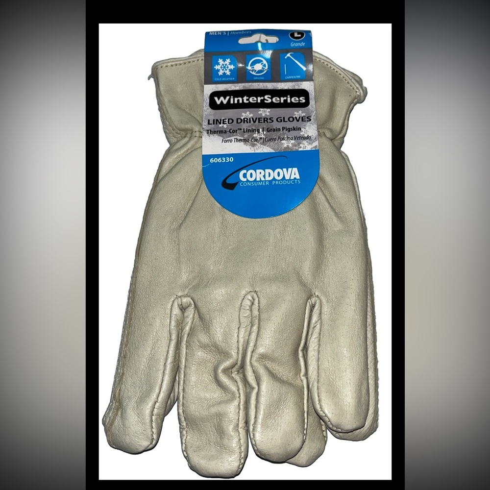 NEW Cordova 606330 WorkSeries 3M Thinsulate Work Glove Pigskin Therma Core MEN L